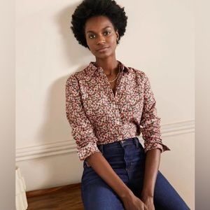 Boden classic cotton shirt milkshake flora berry 10R